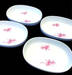 新品！グラタン皿　皿　昭和レトロ　花柄　４枚セット