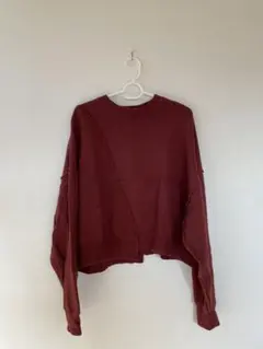 LOWRYS FARM リメイクスウェット 裏起毛バーガンディ