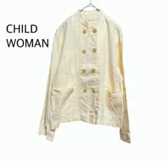 チャイルドウーマン　CHILD WOMAN ダブル釦リネンジャケット　黄のサムネイル