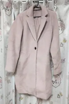ピンク ロングコート M