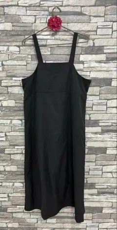 Samansa Mos2 blue 黒 ワンピース　Free