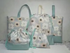 花柄 入園入学セット 入学5点セット レッスンバッグ 上履入れ 体操服袋 他