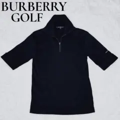 BURBERRY GOLF バーバリー 黒 ハーフジップポロシャツ