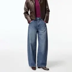 UNIQLO バギーカーブジーンズ 標準丈 23インチ 67BLUE