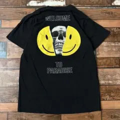 ビンテージ　古着　スカル　スマイリーフェイス　メンズ　半袖tシャツ　黒　M