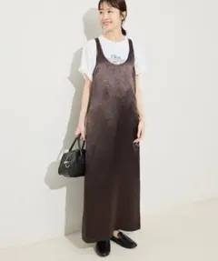 SLOBE IENA リキッドサテンタンクワンピース