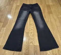 SHEINブラックフレアパンツデニム