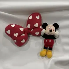 ミッキー　ぬいぐるみ キーホルダー　ハート　ディズニー　ゴム　ミニー