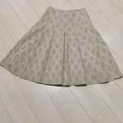 Sybilla ベージュ葉柄フレアスカートのサムネイル