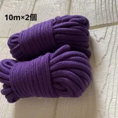 手芸用 ロープ 紐 パープル 2束セット　10m×2 紫　ハンドメイド