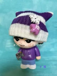 すのチル✴︎ソフビ用ニット帽】むらさき❄︎Snow・♡チャームF