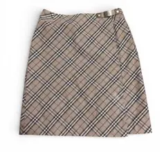 BURBERRY 巻きスカート ノバチェック ホースロゴ金具 ラップスカート38