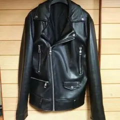 ZARA ダブルライダース ジャケット 着丈:約64cm 脇下身幅:約47cm