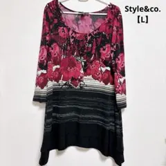 Style&co. 花柄 5分袖 チュニック L トップス エレガント