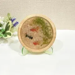 ハンドメイド　レジン　アクセサリートレイ　金魚　小物置き　オブジェクト