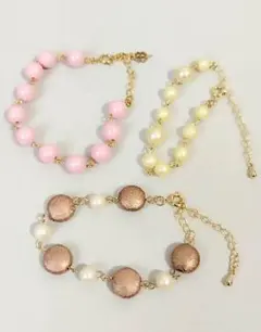 ビーズデザインブレスレットセット 3点③