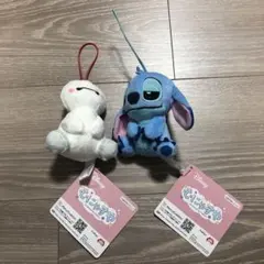ディズニー　むにゃすやマスコット　スティッチとベイマックスま2点セット