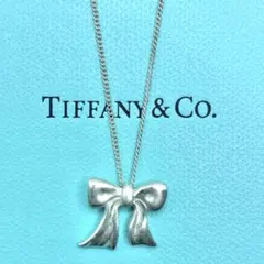【廃盤品】ティファニー　リボン　モチーフ　ネックレス　ヴィンテージ　シルバー