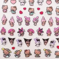 キティ　マイメロ　クロミ　ガングロ　日焼け　ネイルシール