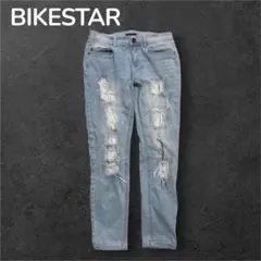 【BIKESTAR】 デニム ストレッチ デニム ライトブルー 古着 Lのサムネイル