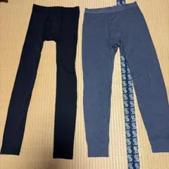 【美品】メンズタイツM ユニクロヒートテック含む2点　ブラック　グレー