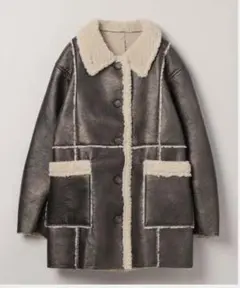 【aさま専用 再値下げ】jeanasis ヴィーガンレザーボアコクーンコート