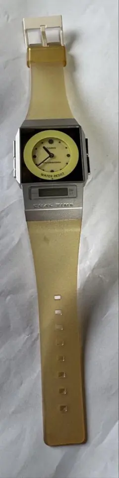 稼働品CABANE de ZUCCa デジタル腕時計 ル・ショコラ アイボリー 