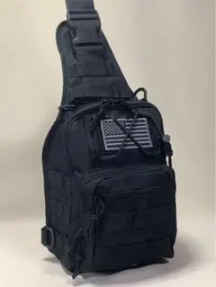 【ブラック】 2way ボディバッグ　タクティカル　ミリタリー 　アウトドア　黒