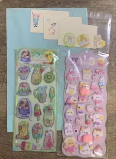 ウォーターシール(水入りシール)&ぷくぷくシールセット(ラッピング袋付き)A