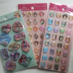 《ディズニー　プリンセス》ストーンシール＆ウォーターシール　3枚セット