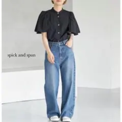 ♔︎spick and span♔︎シアーギャザースリーブシャツ ブラックのサムネイル