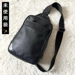 未使用級✨ポーター ボディバッグ 斜め掛け ナイロン レザー メンズ ブラック