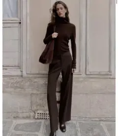 ミッドライズストレートパンツ　ZARA ブラウン