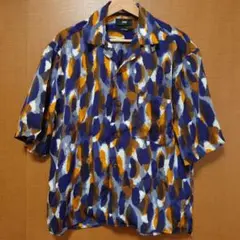 HARE 半袖シャツ S ネイビー オレンジ