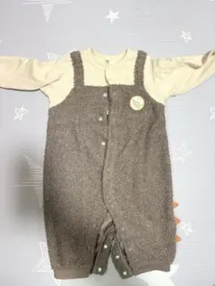 ブラウン恐竜ロンパース80cm