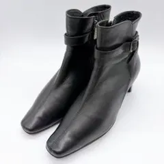REGAL リーガル 22 ショートブーツ レザー ベルト サイドジップ 黒