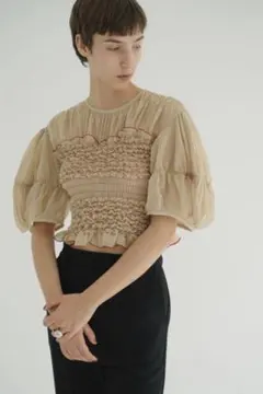 新品未使用【CLANE】COLOR STITCHED SHIRRING TOPSのサムネイル