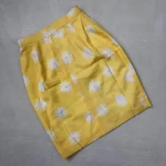 《 エムズグレイシー 》 チェック イエロー 花柄 スカート レトロ かわいい