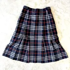 バーバリー　BURBERRY M プリーツスカート　チェック　Aライン　Y2K