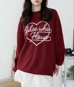 WEGO バーガンディ ハートロゴニット Fサイズ