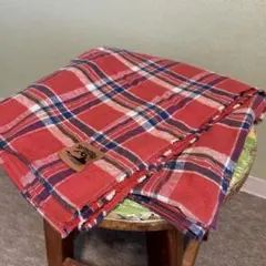 【日本製】DOMINGO大判ブランケット 112×174cm綿100%赤チェック