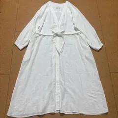新品同様　M 無印良品 MUJI 婦人　楊柳ガーゼ　ロングカーディガン　白のサムネイル