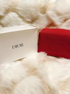 【新品】Dior レッド キャンバス ポーチ
