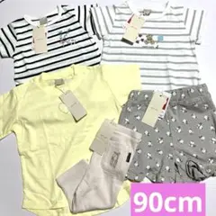 新品☆petit main ☆ 半袖Tシャツ 3枚 パンツ2枚セット 90cm