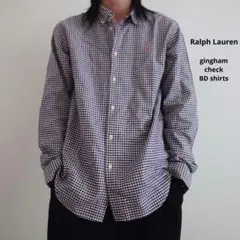 Ralph Lauren ラルフローレン ギンガムチェックBDシャツ パープル