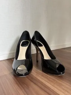 Christian Dior ブラック オープントゥ ハイヒール