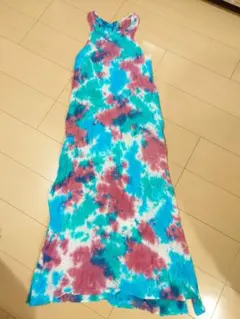 MALAKA タイダイ柄 ノースリーブロングワンピース