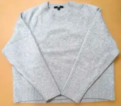 新品未使用UNIQLO　スフレヤーンクルーネックセーター　ライトグレー　L