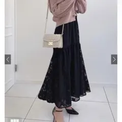 GRL 花柄レースティアードフレアスカート[pp086]