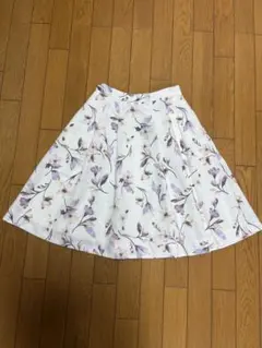 【Apuweiser-riche】フラワープリント フレアスカート ひざ丈